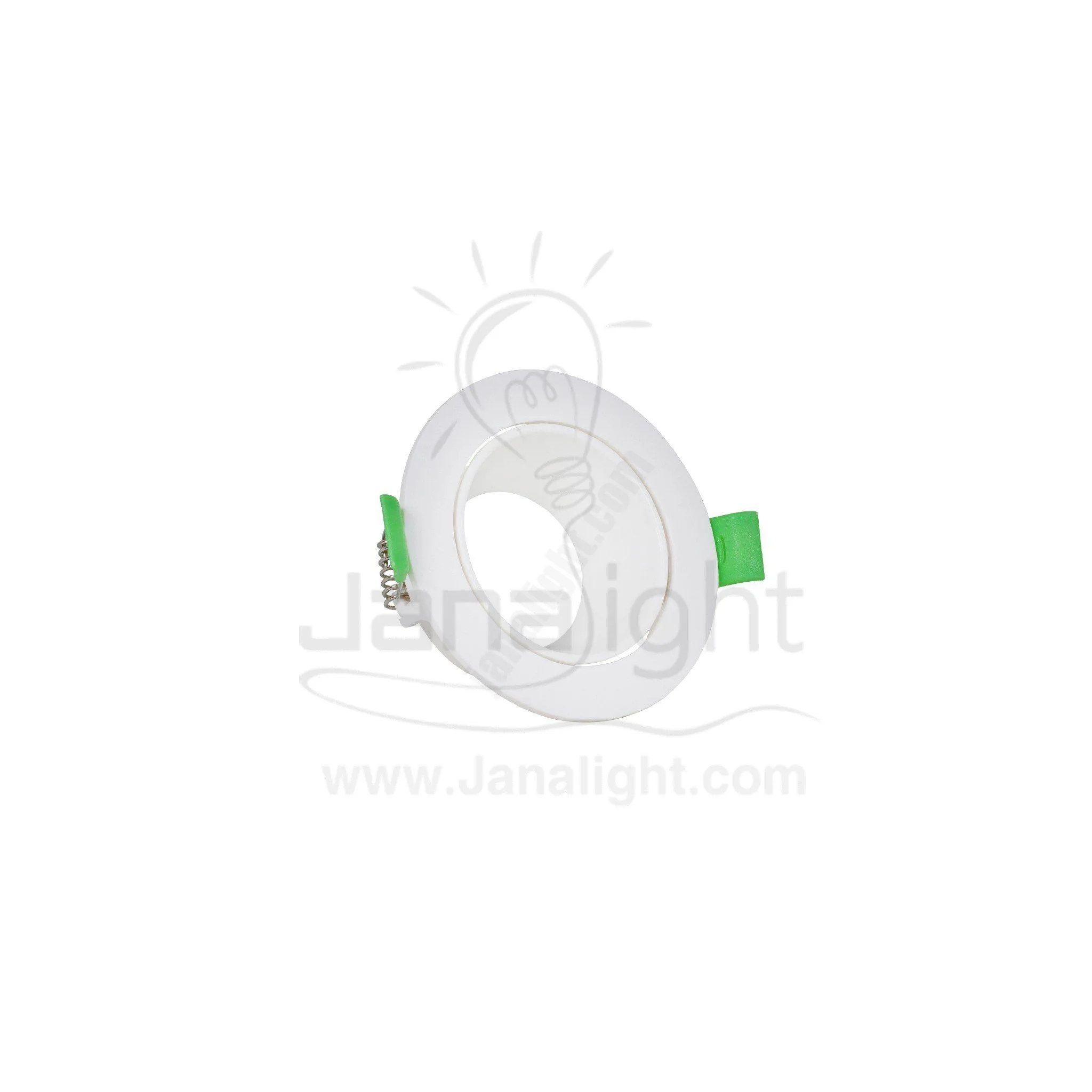 سبوت لايت فارغ متحرك مدور بلاستك ابيض جنى لايت Jn402 Single Round White Spotlight Frame